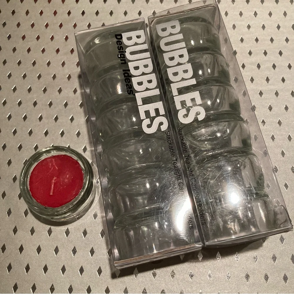 NWT vintage 90s tea light holders (2) packs of 6 each (total 12) “Bubbles”